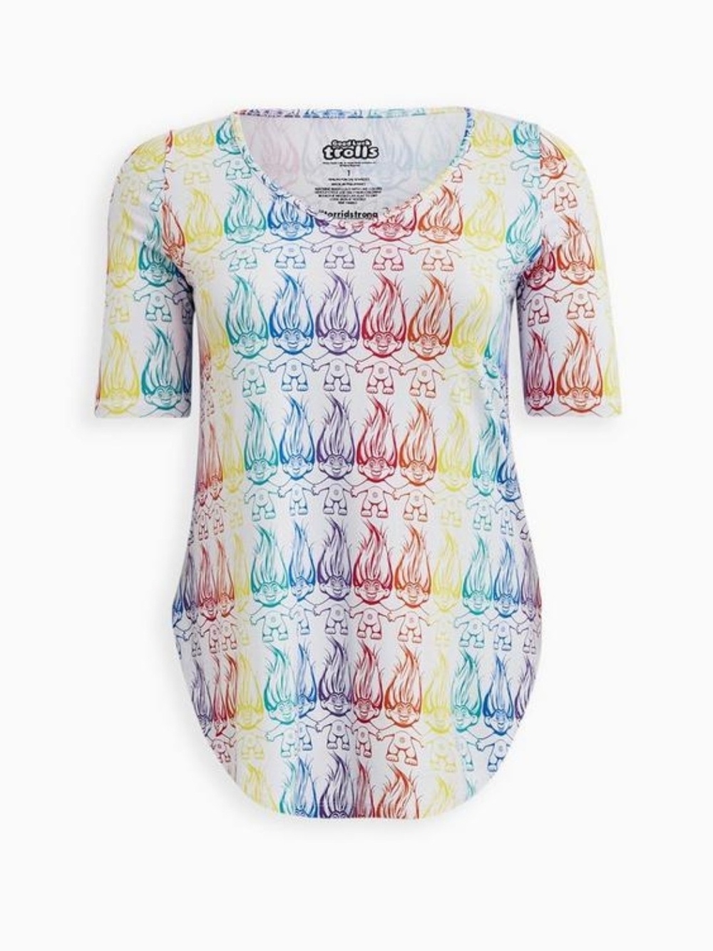 Brand New Torrid Super Soft Rainbow Trolls Scoop Neck Tunic Top Size 4